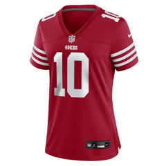 Mac Jones San Francisco 49ers Women's Team Game Jersey - Scarlet Jerseys