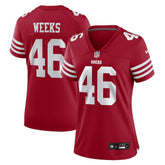 Jon Weeks San Francisco 49ers Women's Team Game Jersey - Scarlet Jerseys