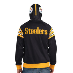 Pittsburgh Steelers Pro Player Helmet Full-Zip Hooded Track Jacket - Black/Gold Jackets