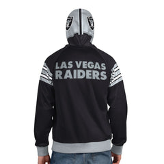 Las Vegas Raiders Pro Player Helmet Full-Zip Hooded Track Jacket - Black/Silver Jackets