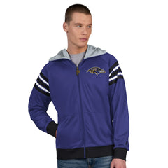 Baltimore Ravens Pro Player Helmet Full-Zip Hooded Track Jacket - Purple/Black Jackets