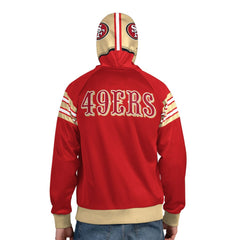 San Francisco 49ers Pro Player Helmet Full-Zip Hooded Track Jacket - Scarlet/Gold Jackets