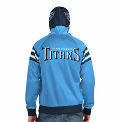 Tennessee Titans Pro Player Helmet Full-Zip Hooded Track Jacket - Light Blue/Navy Jackets
