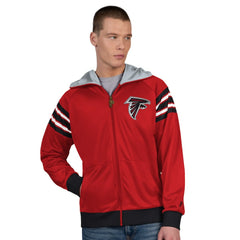 Atlanta Falcons Pro Player Helmet Full-Zip Hooded Track Jacket - Red/Black Jackets