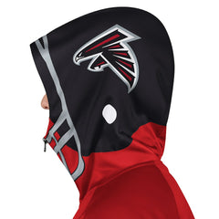 Atlanta Falcons Pro Player Helmet Full-Zip Hooded Track Jacket - Red/Black Jackets