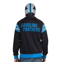 Carolina Panthers Pro Player Helmet Full-Zip Hooded Track Jacket - Black/Silver Jackets