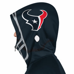 Houston Texans Pro Player Helmet Full-Zip Hooded Track Jacket - Navy/Red Jackets