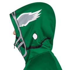 Philadelphia Eagles Pro Player Retro Helmet Full-Zip Hooded Track Jacket - Kelly Green/Black Jackets