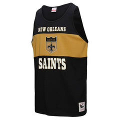 New Orleans Saints Retro Colorblock Tank Top - Black Tops