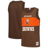 Cleveland Browns Retro Colorblock Tank Top - Brown Tops