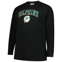 Miami Dolphins Big & Tall Throwback Thermal Long Sleeve T-Shirt - Black T-shirts