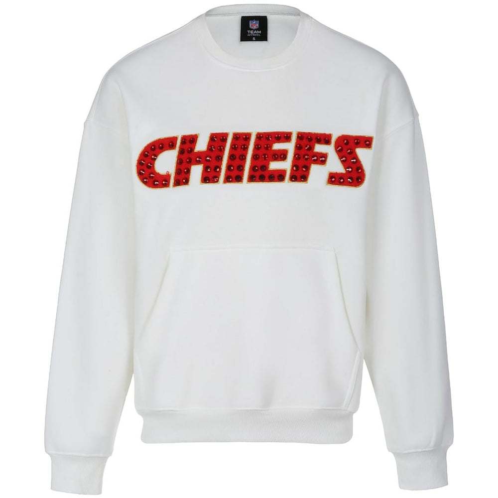 Kansas City Chiefs Cuce Women's Chenille Jeweled Sweatshirt - White Sweatshirts