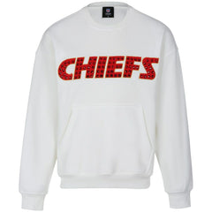 Kansas City Chiefs Cuce Women's Chenille Jeweled Sweatshirt - White Sweatshirts