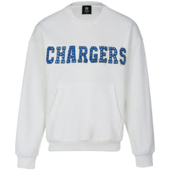 Los Angeles Chargers Cuce Women's Chenille Jeweled Sweatshirt - White Sweatshirts