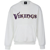 Minnesota Vikings Cuce Women's Chenille Jeweled Sweatshirt - White Sweatshirts