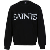 New Orleans Saints Cuce Women's Chenille Jeweled Sweatshirt - Black Sweatshirts