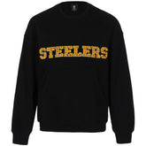 Pittsburgh Steelers Cuce Women's Chenille Jeweled Sweatshirt - Black Sweatshirts