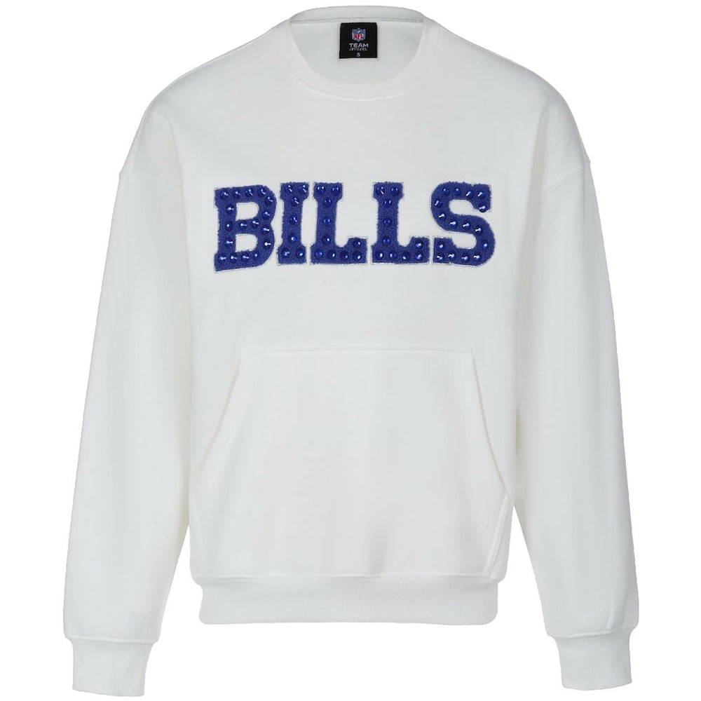 Buffalo Bills Cuce Women's Chenille Jeweled Sweatshirt - White Sweatshirts