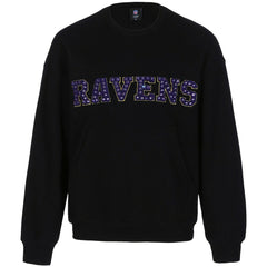 Baltimore Ravens Cuce Women's Chenille Jeweled Sweatshirt - Black Sweatshirts