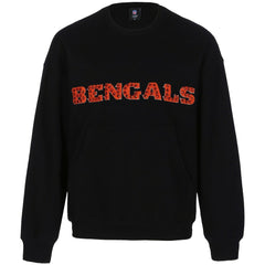 Cincinnati Bengals Cuce Women's Chenille Jeweled Sweatshirt - Black Sweatshirts
