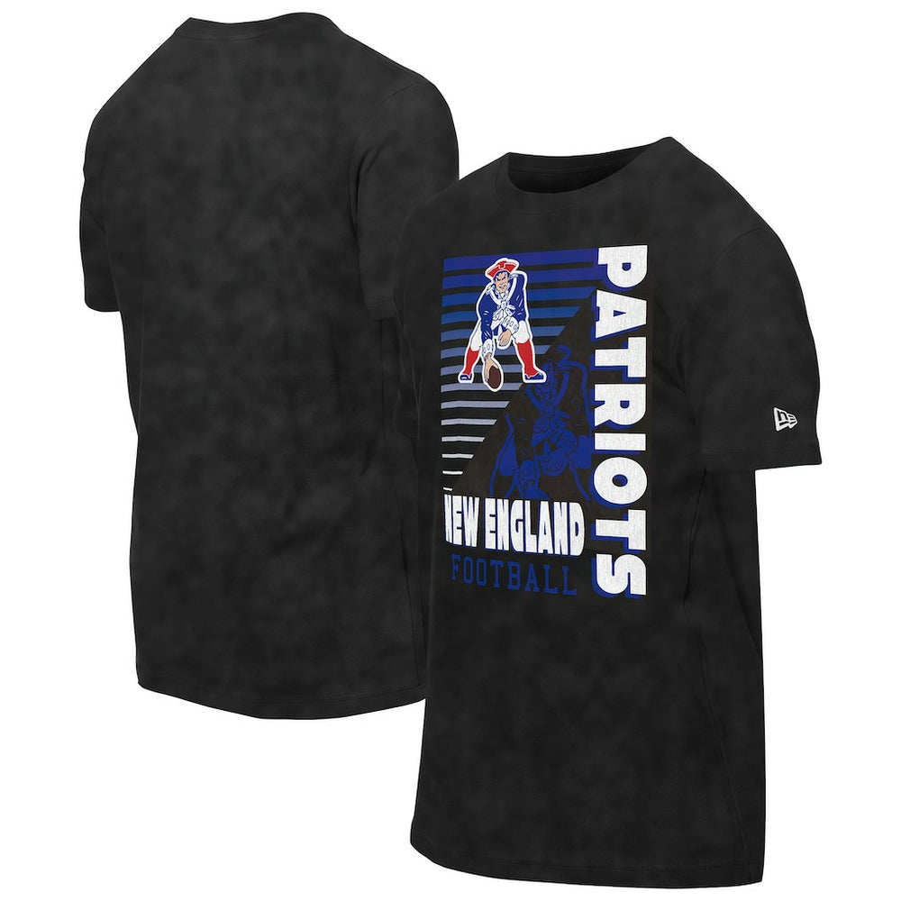 New England Patriots New Era Retro Logo Enzyme Washed Oversized T-Shirt - Black T-shirts
