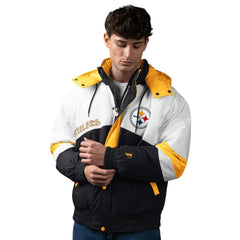 Pittsburgh Steelers Pro Player Shoulder To Shoulder Polyfill Full-Zip Hooded Jacket - Black/Gold Jackets