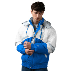 Detroit Lions Pro Player Shoulder To Shoulder Polyfill Full-Zip Hooded Jacket - Blue Jackets