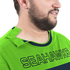 Seattle Seahawks G-III Sports by Carl Banks Adaptive Outlast Long Sleeve T-Shirt - College Navy/Neon Green T-shirts