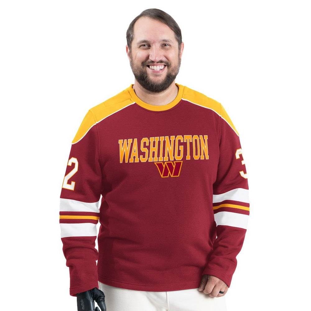 Washington Commanders G-III Sports by Carl Banks Adaptive Lord Stanley Crewneck Sweatshirt - Burgundy Sweatshirts
