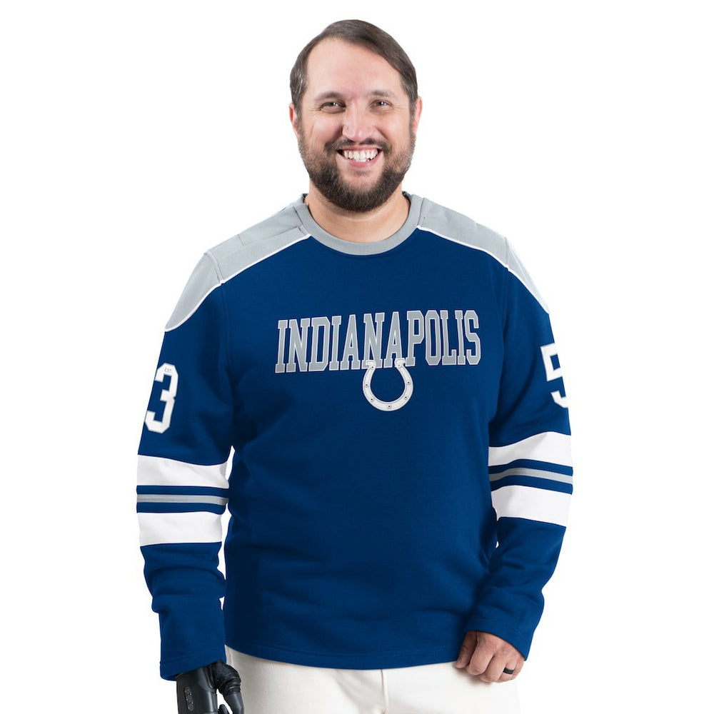 Indianapolis Colts G-III Sports by Carl Banks Adaptive Lord Stanley Crewneck Sweatshirt - Royal Sweatshirts