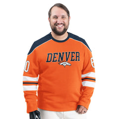 Denver Broncos G-III Sports by Carl Banks Adaptive Lord Stanley Crewneck Sweatshirt - Orange Sweatshirts