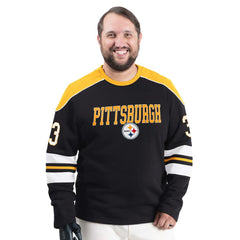 Pittsburgh Steelers G-III Sports by Carl Banks Adaptive Lord Stanley Crewneck Sweatshirt - Black Sweatshirts