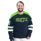 Seattle Seahawks G-III Sports by Carl Banks Adaptive Lord Stanley Crewneck Sweatshirt - College Navy Sweatshirts