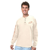 Philadelphia Eagles Margaritaville Five O'Clock Henley Long Sleeve T-Shirt - Cream T-shirts