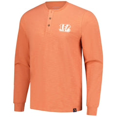Cincinnati Bengals Margaritaville Five O'Clock Henley Long Sleeve T-Shirt - Coral T-shirts