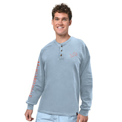 Detroit Lions Margaritaville Five O'Clock Henley Long Sleeve T-Shirt - Light Blue T-shirts