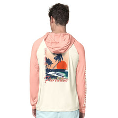 San Francisco 49ers Margaritaville Sand, Sea, Sunsets Long-Sleeve Rashguard Hoodie Pullover -Cream/Amber
