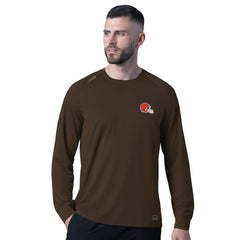Cleveland Browns MSX by Michael Strahan Forward Long-Sleeve T-Shirt - Brown T-shirts