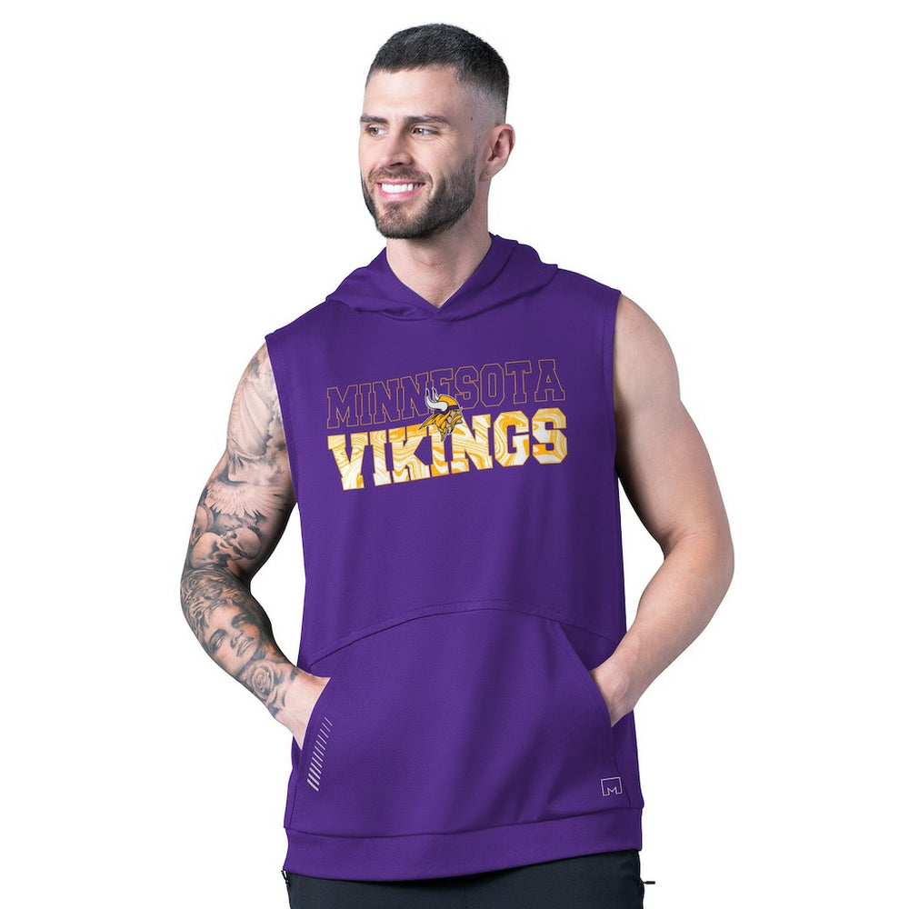 Minnesota Vikings MSX by Michael Strahan Tri-Blend Rebound Sleeveless Hoodie - Purple Hoodies