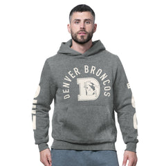 Denver Broncos Starter Handoff Vintage Logo Fleece Hoodie Sweatshirt - Charcoal Hoodies