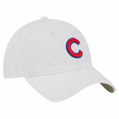 Chicago Cubs New Era Women's Floral Mesh 9TWENTY Adjustable Hat - White Hats