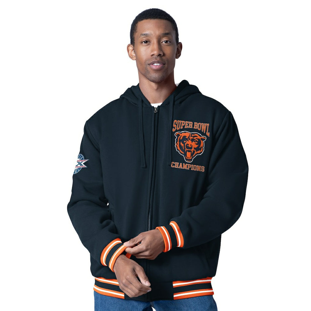 Chicago Bears G-III Sports by Carl Banks Power Forward Commemorative Full-Zip Hooded Jacket - Navy Jackets