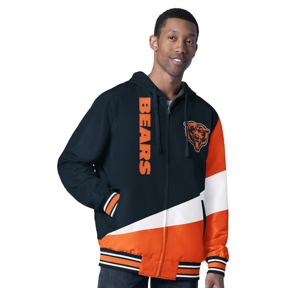 Chicago Bears G-III Sports by Carl Banks Dual Threat Reversable Full-Zip Hooded Jacket - Navy/Charcoal Jackets