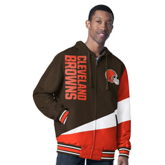 Cleveland Browns G-III Sports by Carl Banks Dual Threat Reversable Full-Zip Hooded Jacket - Brown/Charcoal Jackets