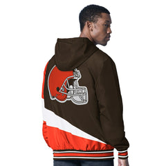 Cleveland Browns G-III Sports by Carl Banks Dual Threat Reversable Full-Zip Hooded Jacket - Brown/Charcoal Jackets