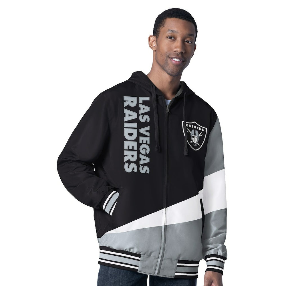 Las Vegas Raiders G-III Sports by Carl Banks Dual Threat Reversable Full-Zip Hooded Jacket - Black/Charcoal Jackets