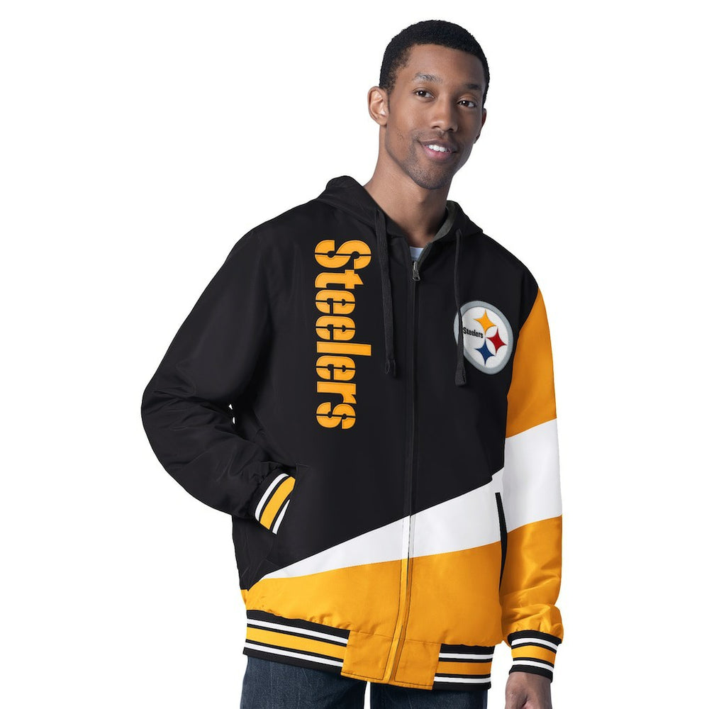 Pittsburgh Steelers G-III Sports by Carl Banks Dual Threat Reversable Full-Zip Hooded Jacket - Black/Charcoal Jackets
