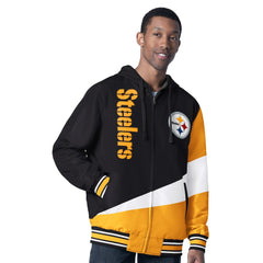 Pittsburgh Steelers G-III Sports by Carl Banks Dual Threat Reversable Full-Zip Hooded Jacket - Black/Charcoal Jackets