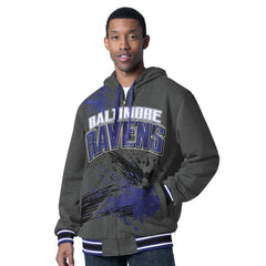 Baltimore Ravens G-III Sports by Carl Banks Dual Threat Reversable Full-Zip Hooded Jacket - Purple/Charcoal Jackets