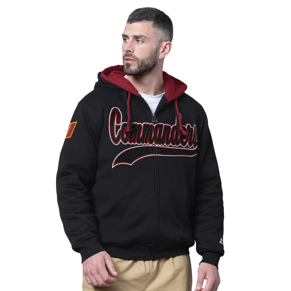 Washington Commanders Starter Big Shot Full-Zip Double Hoodie - Black Hoodies